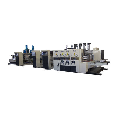 গুণমান  Fully Automatic Inline Flexo Folder Gluer Casemaker with Rotary Die Cutter for Corrugated Carton Box Production কারখানা