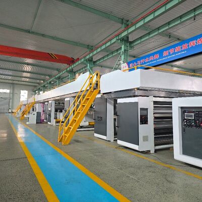 16 স্টিম বুস্ট নম্বর এবং ভাসমান টাইপ চাপ প্লেট সহ 2 টুকরো কর্ফারেটেড কার্ডবোর্ড উত্পাদন লাইন