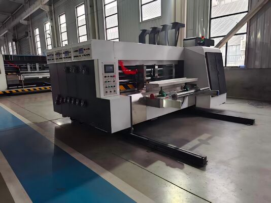 GYM-920 অটোমেটিক লিড এজ ফিডিং ফ্লেক্সো প্রিন্টিং রোটারি স্লটিং মেশিন, ১০০-১৩০ মি/মিনিট গতি এবং ৭-ইঞ্চি কালার টাচ স্ক্রিন সহ