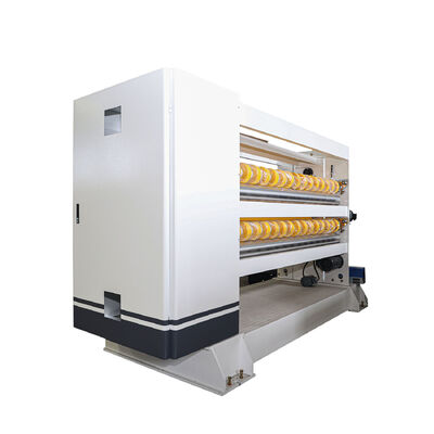 নির্ভুলতা ±১মিমি ডাবল এনসি কাটার ঢেউতোলা কার্ডবোর্ড উৎপাদন লাইন কম্পিউটার কন্ট্রোল হেলিকাল ক্রস কাটার এবং পিএলসি কন্ট্রোল সিস্টেম